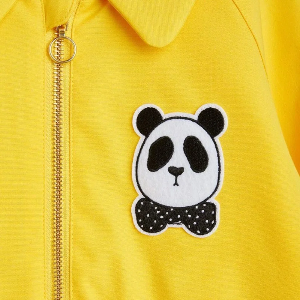 Mini Rodini Yellow Kids Jacket with Panda Patch